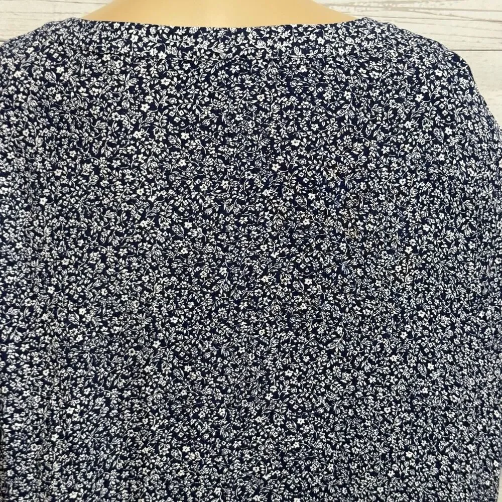 Lane Bryant Blouse Plus Size 24 Floral Print Long Sleeve Rayon - Picture 10 of 12